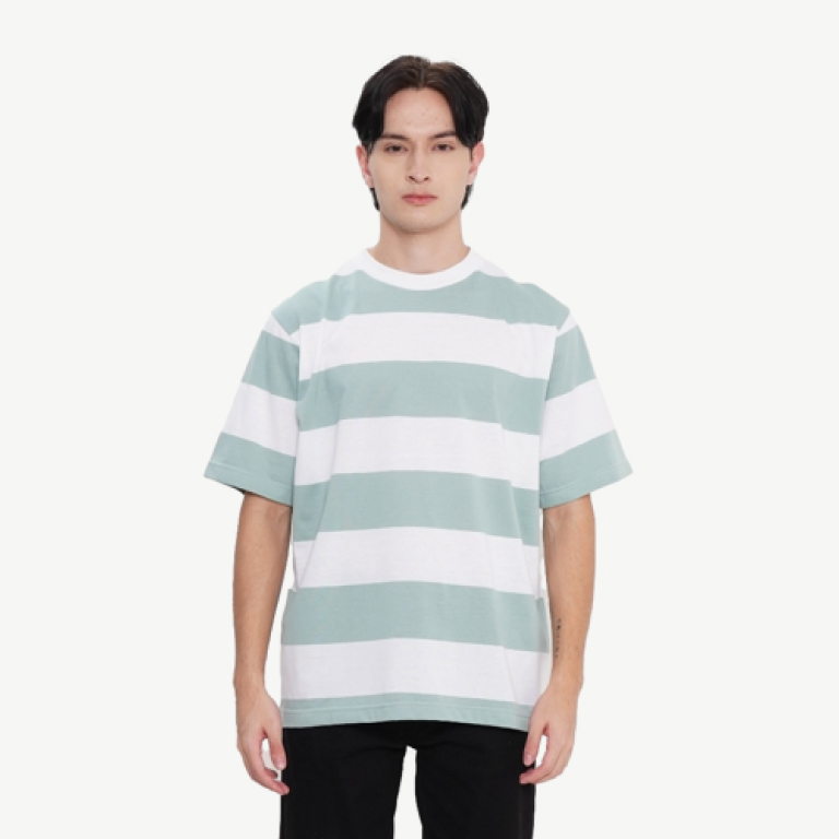 Erigo T-Shirt Stripe Moseley Wide Striped Sage